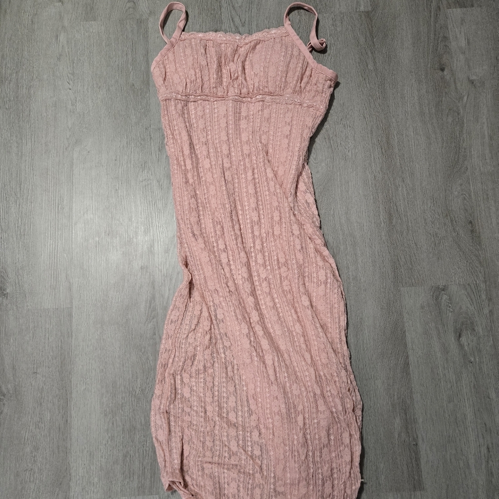 Pink Textured Maxi Dress